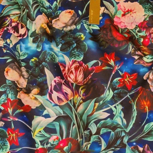 Alexia Admor Dress Ruffle Asymmetrical Floral Stretch Scuba Sleeveless SZ 14 - Picture 7 of 13